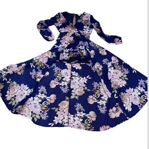 Venus sexy purple floral flowing dress with shorts underneath Romper Women’s S